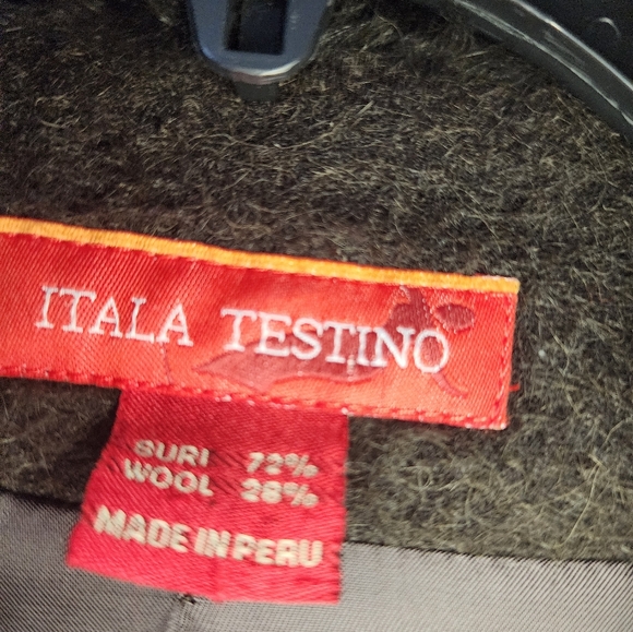 Itala Testino Alpaca wool and rabbit four  3/4 jacket coat size M.Made in Peru. - Picture 5 of 10